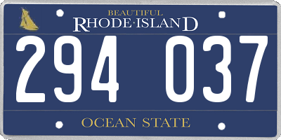 RI license plate 294037