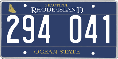 RI license plate 294041