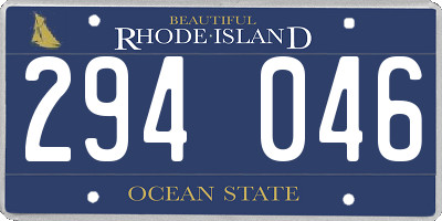 RI license plate 294046
