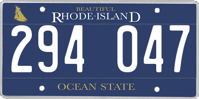 RI license plate 294047