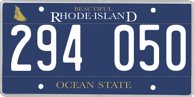 RI license plate 294050