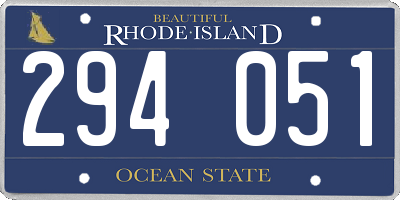RI license plate 294051