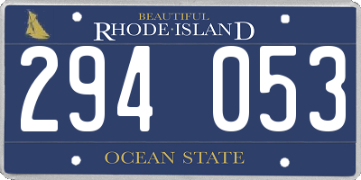 RI license plate 294053