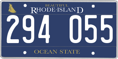 RI license plate 294055