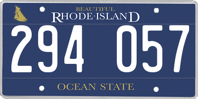 RI license plate 294057