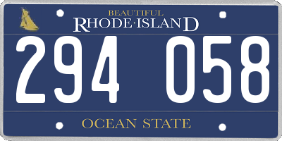 RI license plate 294058