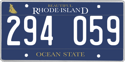 RI license plate 294059
