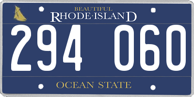 RI license plate 294060