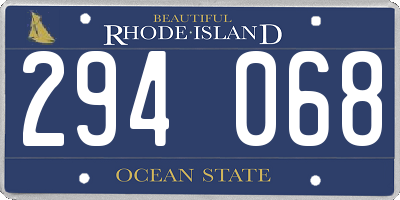 RI license plate 294068