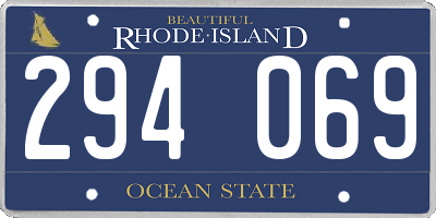 RI license plate 294069