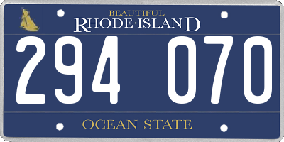 RI license plate 294070