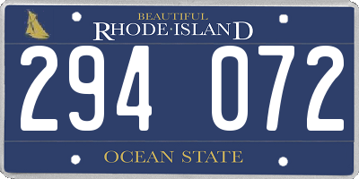 RI license plate 294072