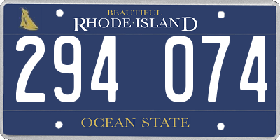RI license plate 294074