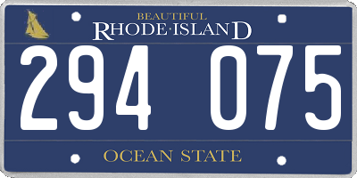 RI license plate 294075