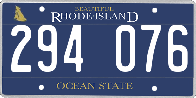 RI license plate 294076