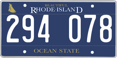 RI license plate 294078