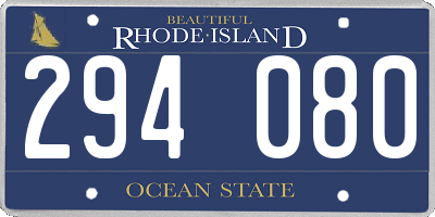 RI license plate 294080