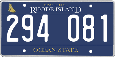 RI license plate 294081
