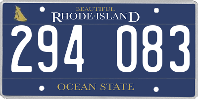 RI license plate 294083