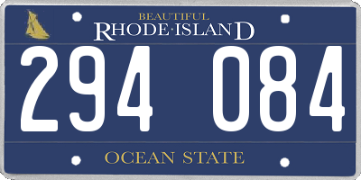 RI license plate 294084