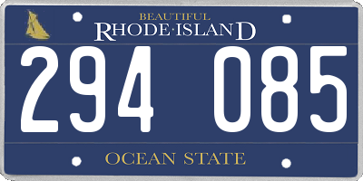 RI license plate 294085