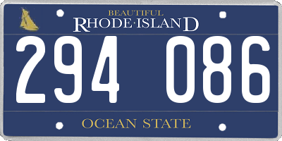 RI license plate 294086