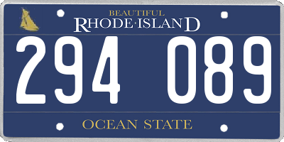 RI license plate 294089