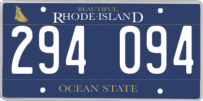 RI license plate 294094