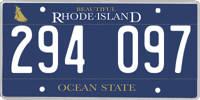 RI license plate 294097