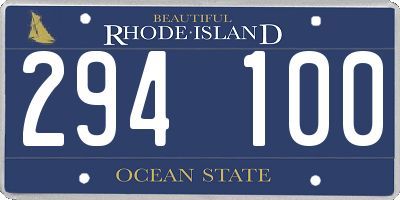 RI license plate 294100