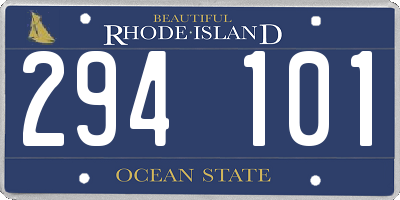RI license plate 294101
