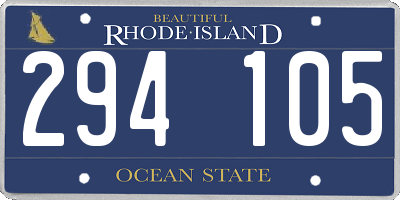 RI license plate 294105