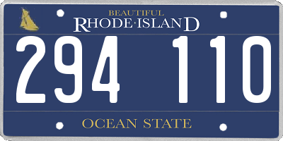 RI license plate 294110