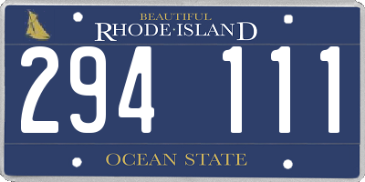 RI license plate 294111