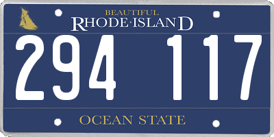 RI license plate 294117