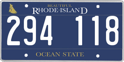 RI license plate 294118