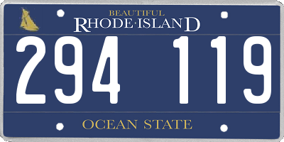 RI license plate 294119