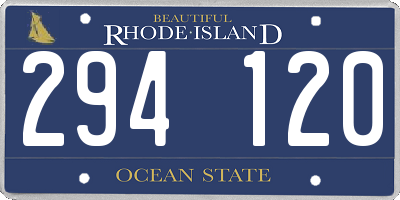 RI license plate 294120