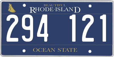 RI license plate 294121
