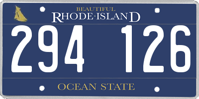 RI license plate 294126
