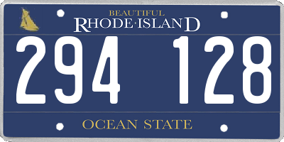 RI license plate 294128