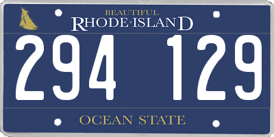 RI license plate 294129
