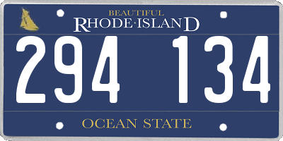 RI license plate 294134
