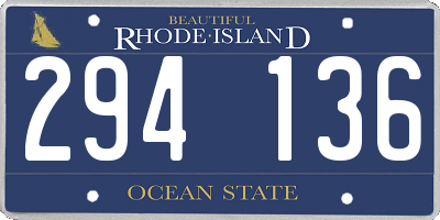 RI license plate 294136