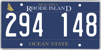 RI license plate 294148