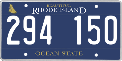 RI license plate 294150