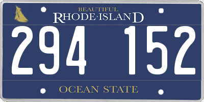 RI license plate 294152