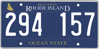 RI license plate 294157