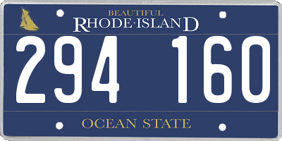 RI license plate 294160