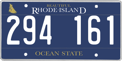 RI license plate 294161